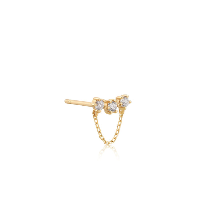 Ania Haie 14kt Gold White Sapphire Climber Single Stud Earring EAU006-02YG