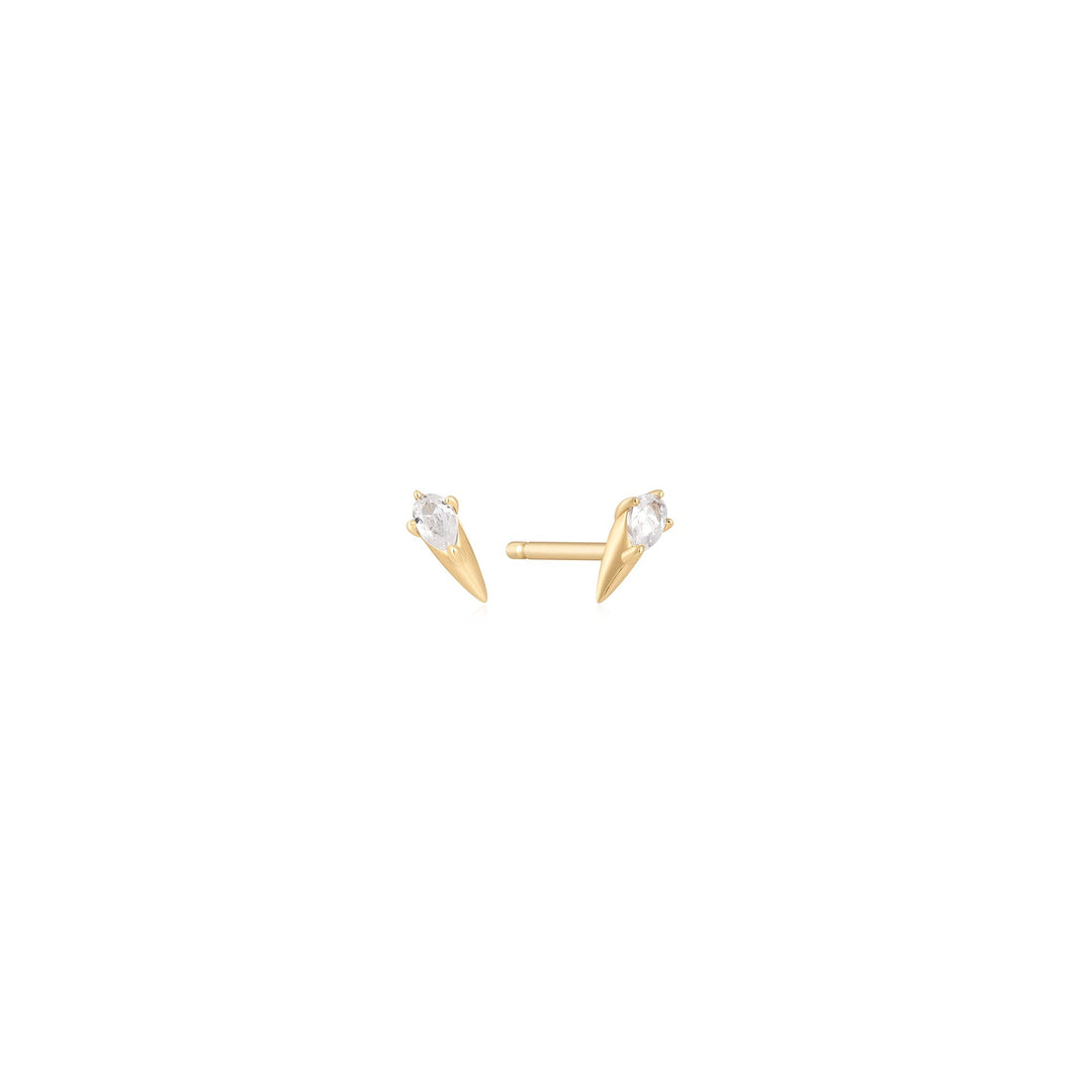 Ania Haie 14kt Gold White Sapphire Spike Stud Earrings EAU007-03YG