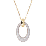 Bronzallure Altissima Golden Oval Pavé Pendant Necklace| The Jewellery Boutique