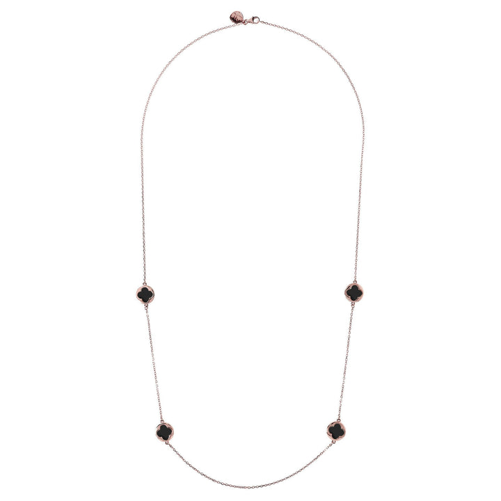 Bronzallure Small Four-Leaf Clover Long Necklace| The Jewellery Boutique