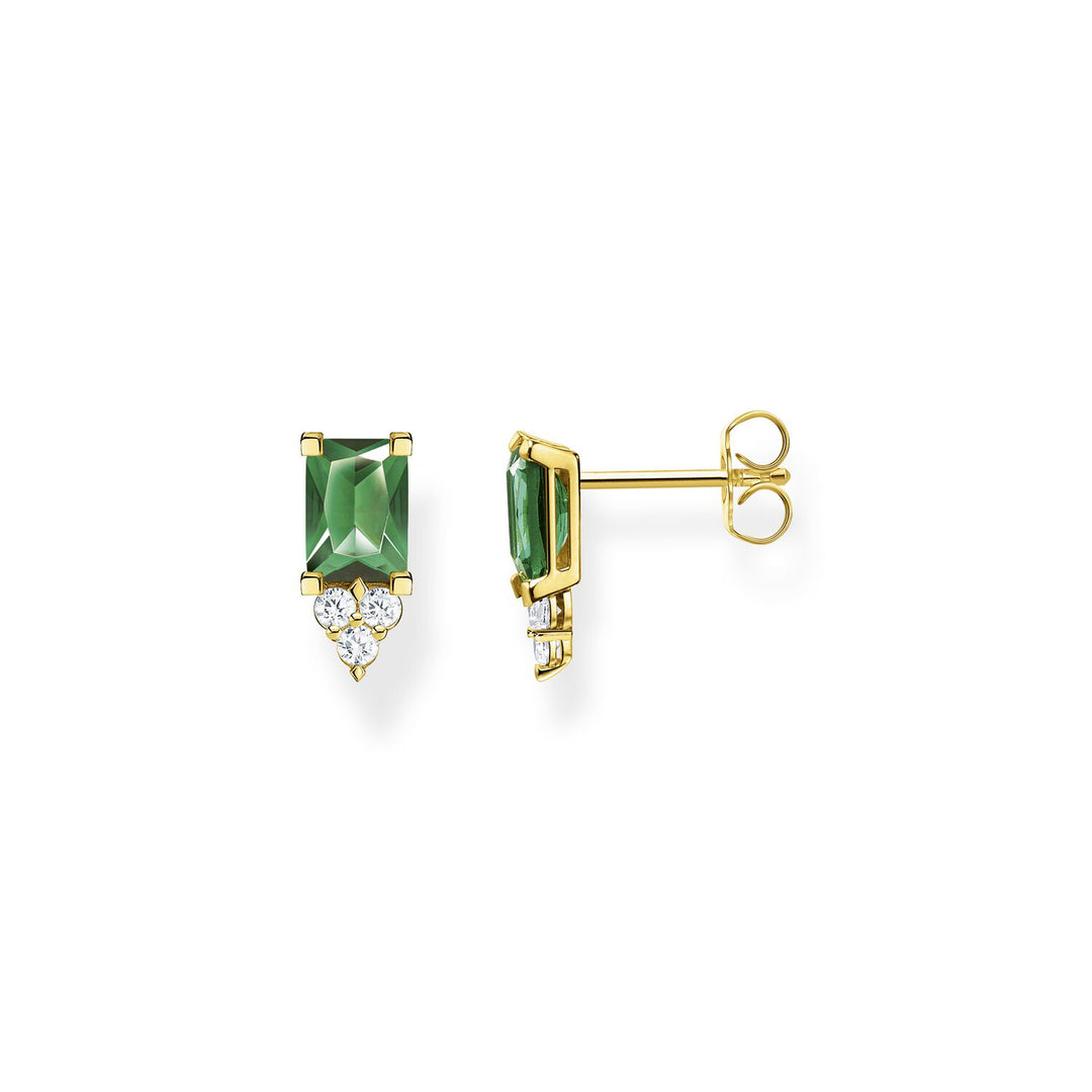 Thomas Sabo Ear Studs Green Stone Gold | The Jewellery Boutique