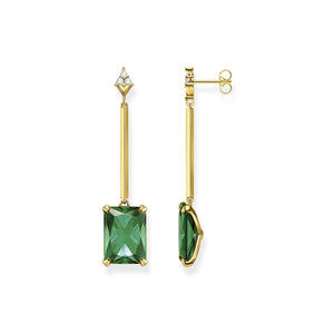 Thomas Sabo Earring Green Stone Gold | The Jewellery Boutique