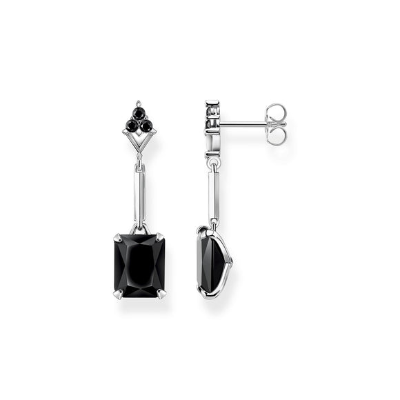 Thomas Sabo Earring Black Stone Silver | The Jewellery Boutique