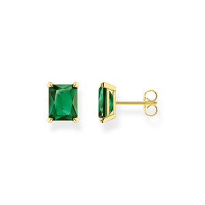 Thomas Sabo Ear studs green stone gold TH2201GY