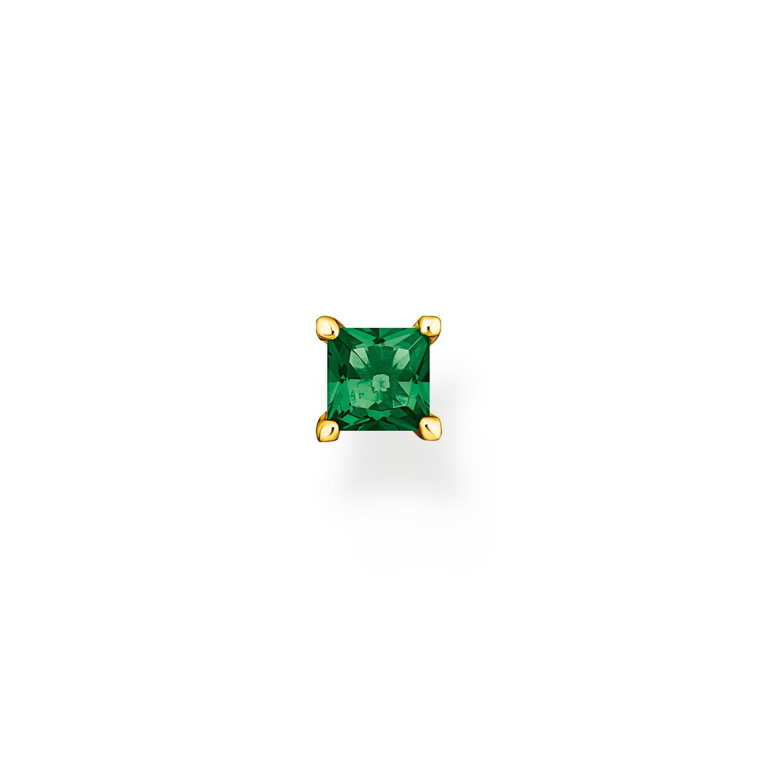 Thomas Sabo Single ear stud with green stone gold TH2233Y