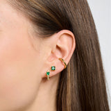 Thomas Sabo Single ear stud with green stone gold TH2233Y