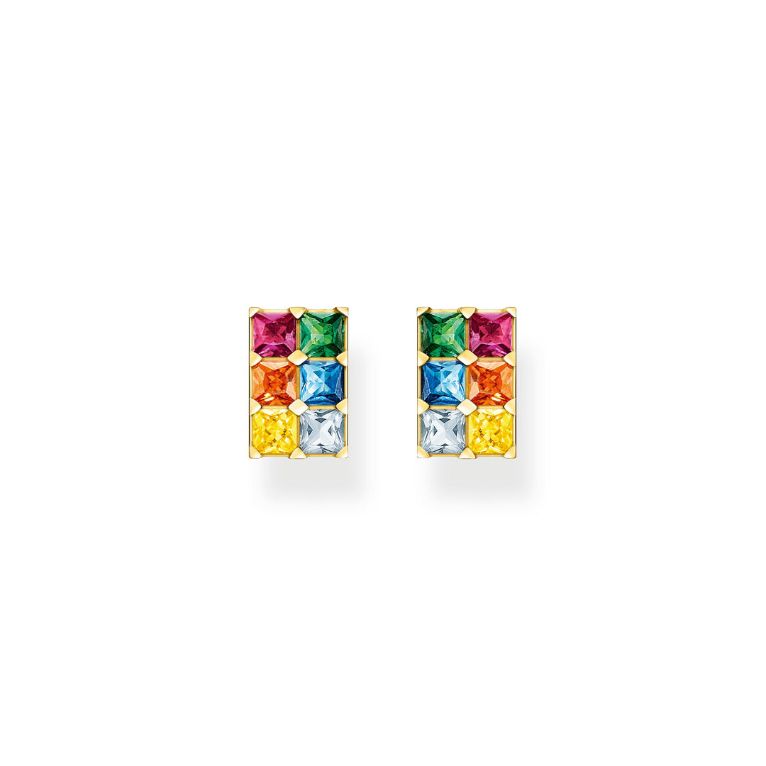 Thomas Sabo Ear studs colourful stones gold TH2251MCY