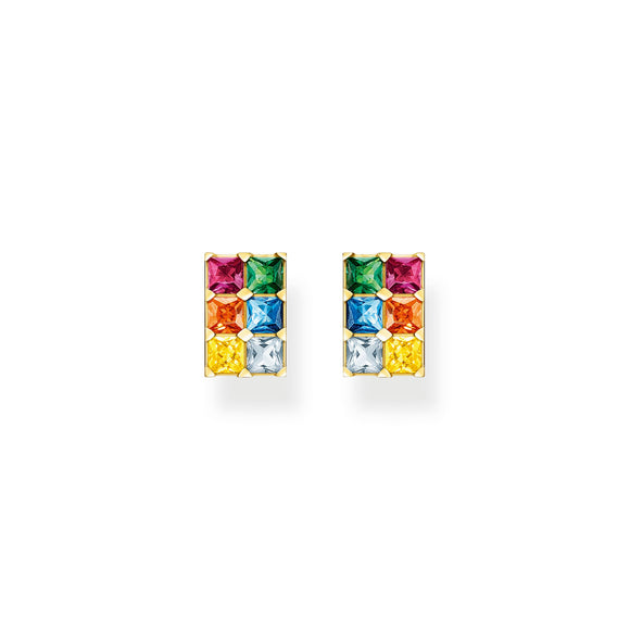 Thomas Sabo Ear studs colourful stones gold TH2251MCY