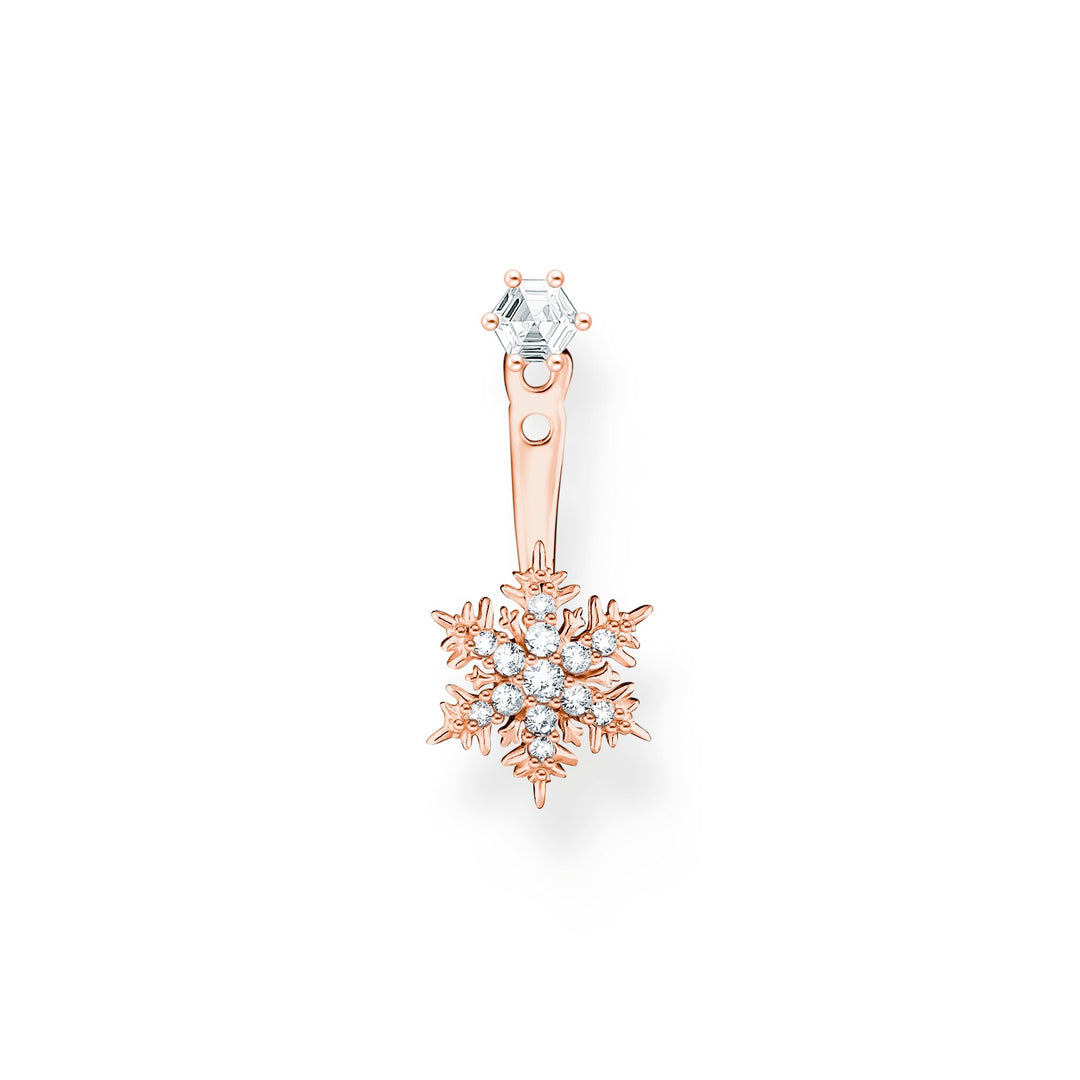 Thomas Sabo Single ear stud snowflake with white stones rose gold TH2255R