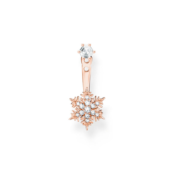 Thomas Sabo Single ear stud snowflake with white stones rose gold TH2255R