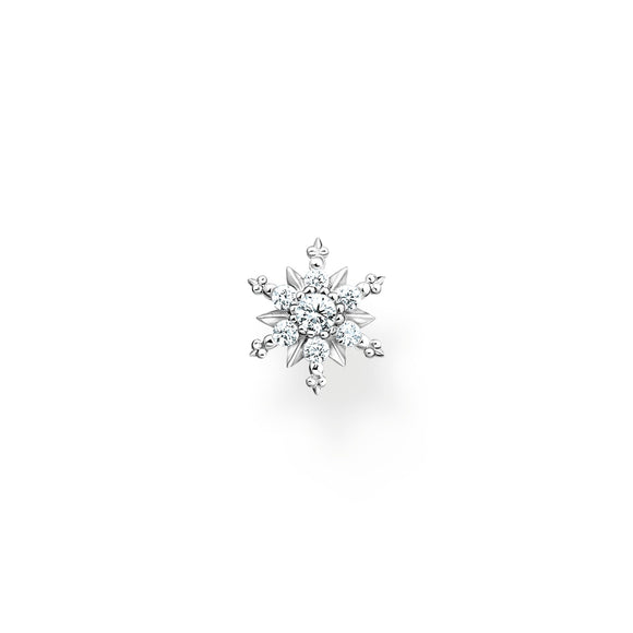Thomas Sabo Single ear stud snowflake with white stones silver TH2260