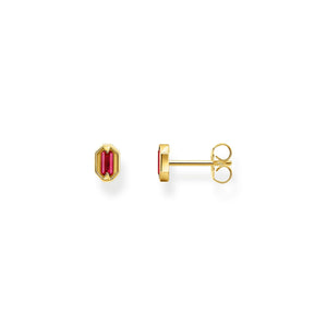 THOMAS SABO Gold Small Ear Studs with Red Stones TH2264RY