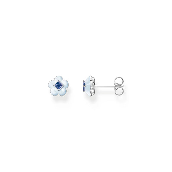 THOMAS SABO Blue Flower Stone Stud Earrings TH2269