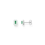 THOMAS SABO Green Octagon Stone Ear Studs TH2270