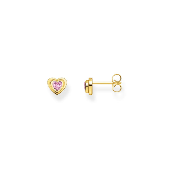 THOMAS SABO Ear Studs in Heart-Shape with Pink Zirconia TH2271Y