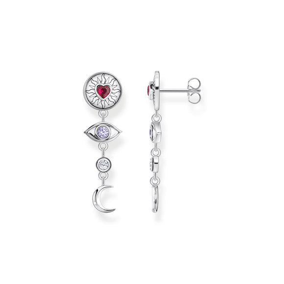 THOMAS SABO Silver Cosmic Talisman Earrings with Colourful Stones TH2277