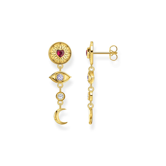 THOMAS SABO Gold Cosmic Talisman Earrings with Colourful Stones TH2277Y