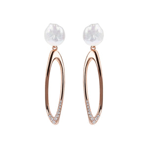 Bronzallure Hoop Earrings with Coin Pearls