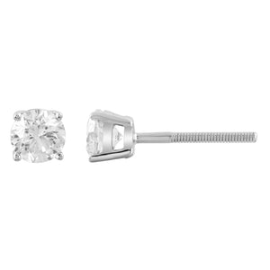 Stud Earrings with 0.75ct Diamonds in 9K White Gold
