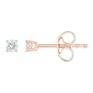 Stud Earrings with 0.10ct Diamonds in 9K Rose Gold
