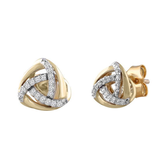 Earrings with 0.10ct Diamond in 9K Yellow Gold