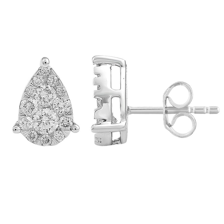 Stud Earrings with 0.50ct Diamonds in 9K White Gold