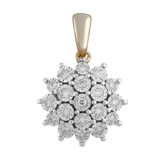 Pendant with 0.10ct Diamond in 9K Yellow Gold