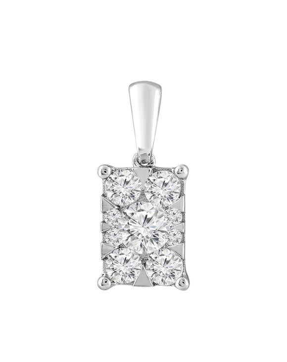 Necklace and Pendant with 0.50ct Diamonds in 9K White Gold