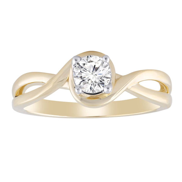 Ring with 0.40ct Diamond in 9K Yellow Gold