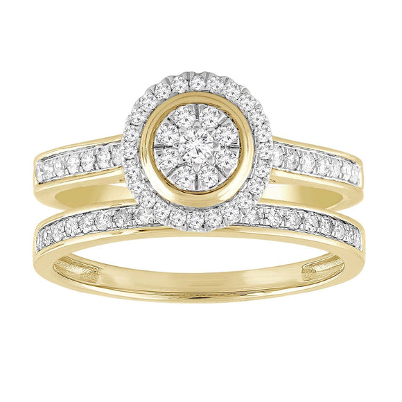 Ring Set with 0.50ct Diamond in 9K Yellow Gold