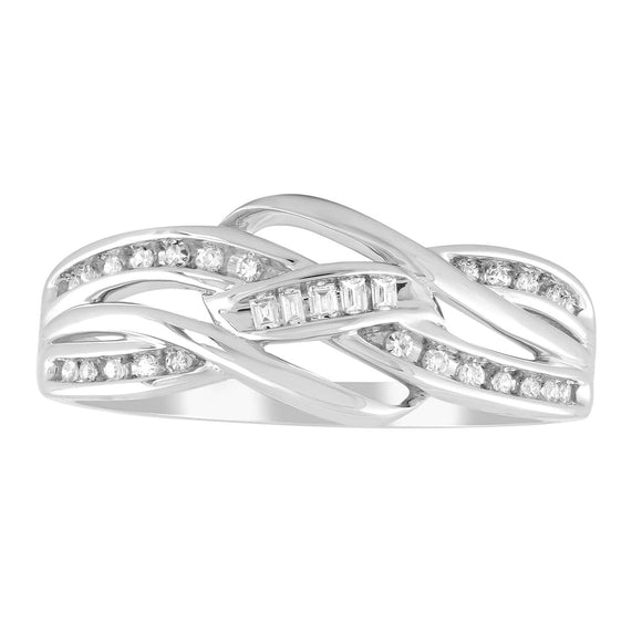 Ring with 0.12ct Diamonds in 9K White Gold