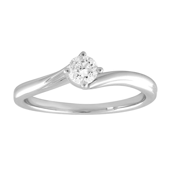 Solitaire Ring with 0.25ct Diamond in 9K White Gold