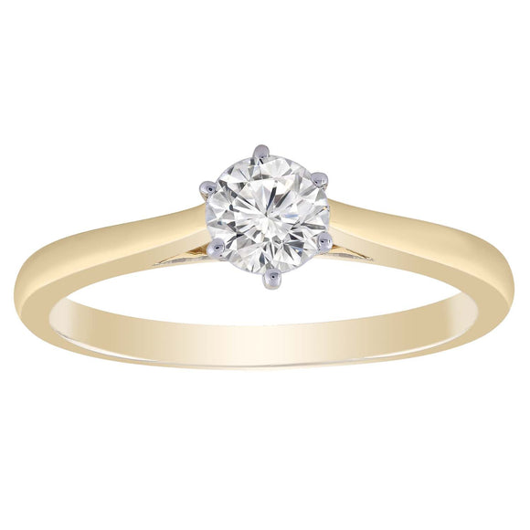 Solitaire Ring in 0.50ct Diamond with 9K Yellow Gold