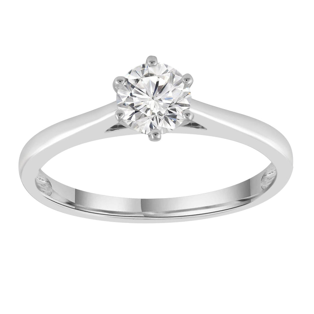 Solitaire Ring with 0.70ct Diamonds in 9K White Gold