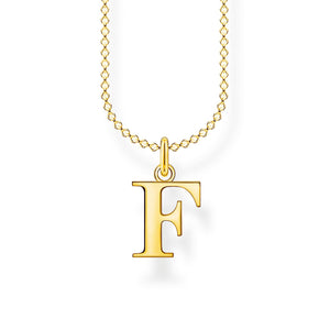 Thomas Sabo Necklace Letter F Gold | The Jewellery Boutique
