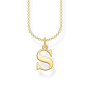 Thomas Sabo Necklace Letter S Gold | The Jewellery Boutique