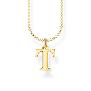 Thomas Sabo Necklace Letter T Gold | The Jewellery Boutique