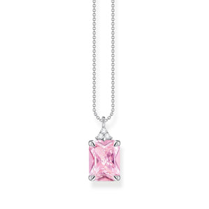 THOMAS SABO Heritage Pink Stone Silver Necklace TKE2089