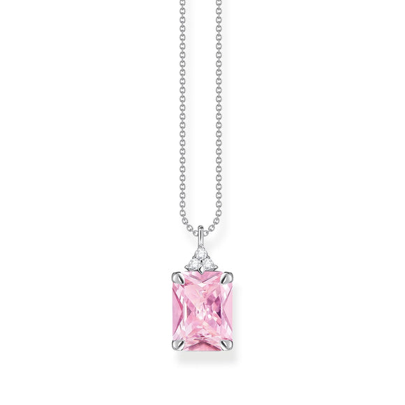 THOMAS SABO Heritage Pink Stone Silver Necklace TKE2089