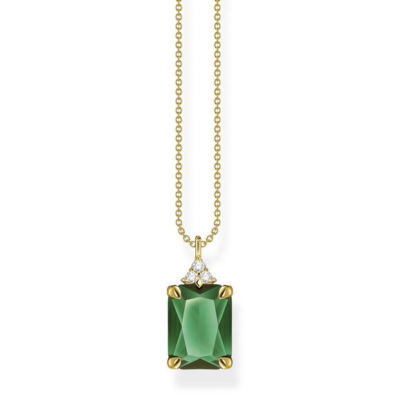 Thomas Sabo Necklace Green Stone Gold | The Jewellery Boutique