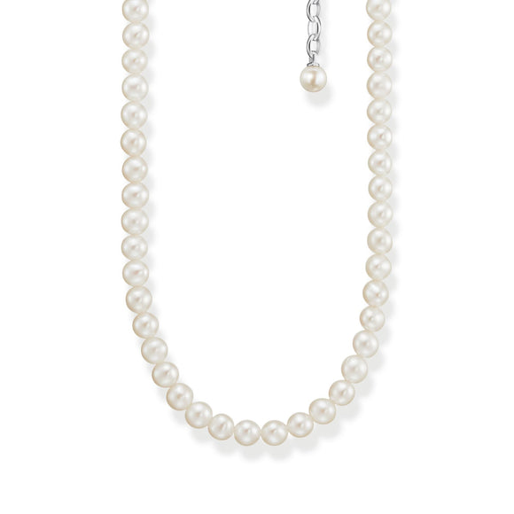THOMAS SABO Sterling Silver Pearl Pendant with White Stones - JEWELLERY  from Adams Jewellers Limited UK