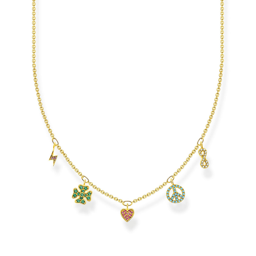 Thomas Sabo Necklace with symbols multicoloured gold