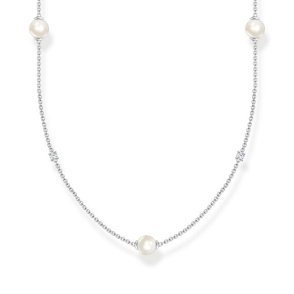 Thomas Sabo Charming Necklace Pearls and White Stones Silver TKE2125