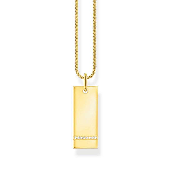Thomas Sabo Necklace tag with white stones gold