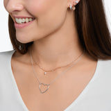 Thomas Sabo Charming Necklace with Hearts and White Stones Rose Gold TKE2154R