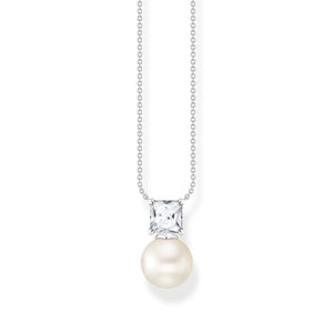 Thomas Sabo Necklace pearl with white stone silver TKE2163