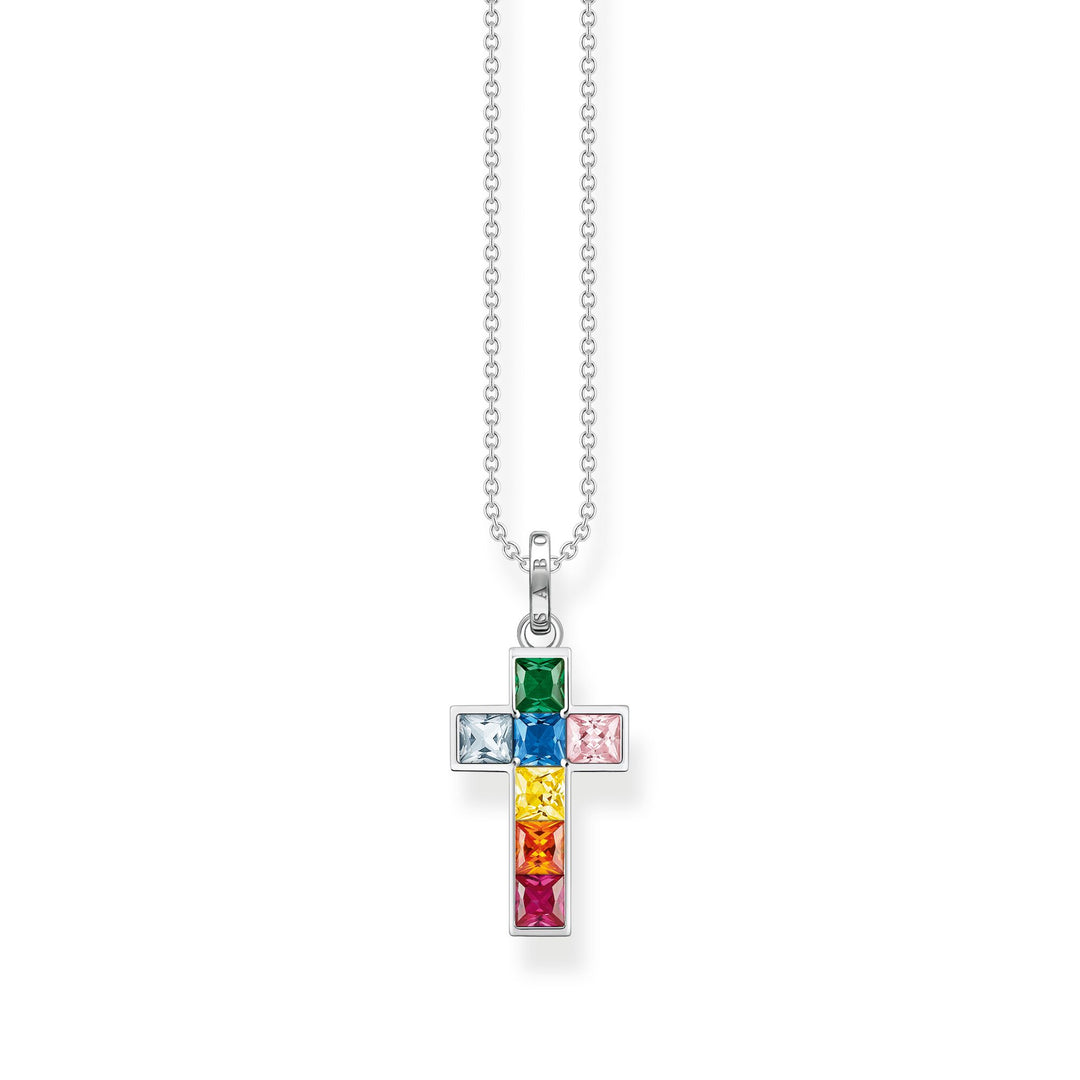 Thomas Sabo Necklace cross colourful stones silver TKE2166MC