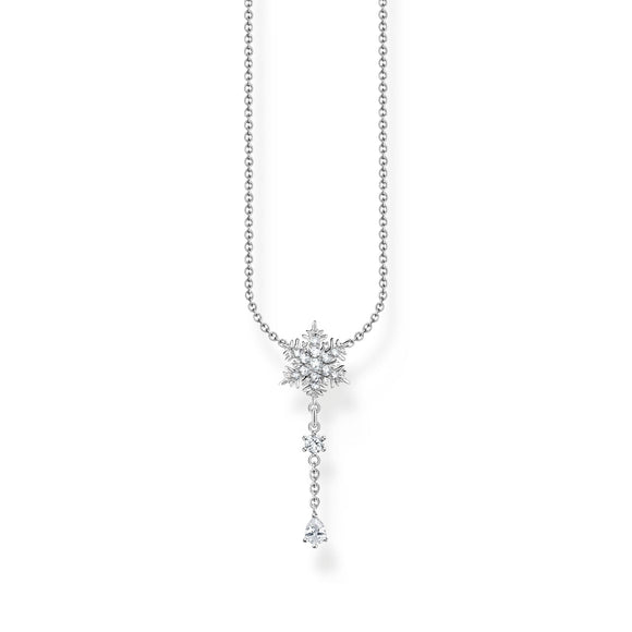 Thomas Sabo Necklace snowflake with white stones silver TKE2171