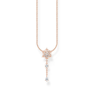 Thomas Sabo Necklace snowflake with white stones rose gold TKE2171R