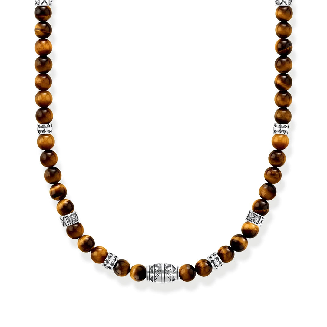 THOMAS SABO Rebel Tiger's Eye Bead Necklace TKE2180TI